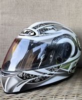 Casque moto intégral HJC blanc argent taille L 60