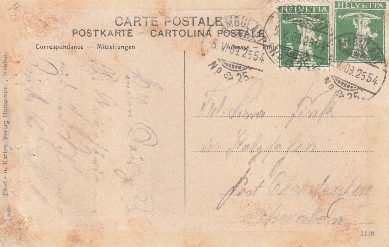 Cartoline postali: Lutzenberg Post mit letzter Postkutsche – Usato da Rorschacherberg venduto da fratovi2 1