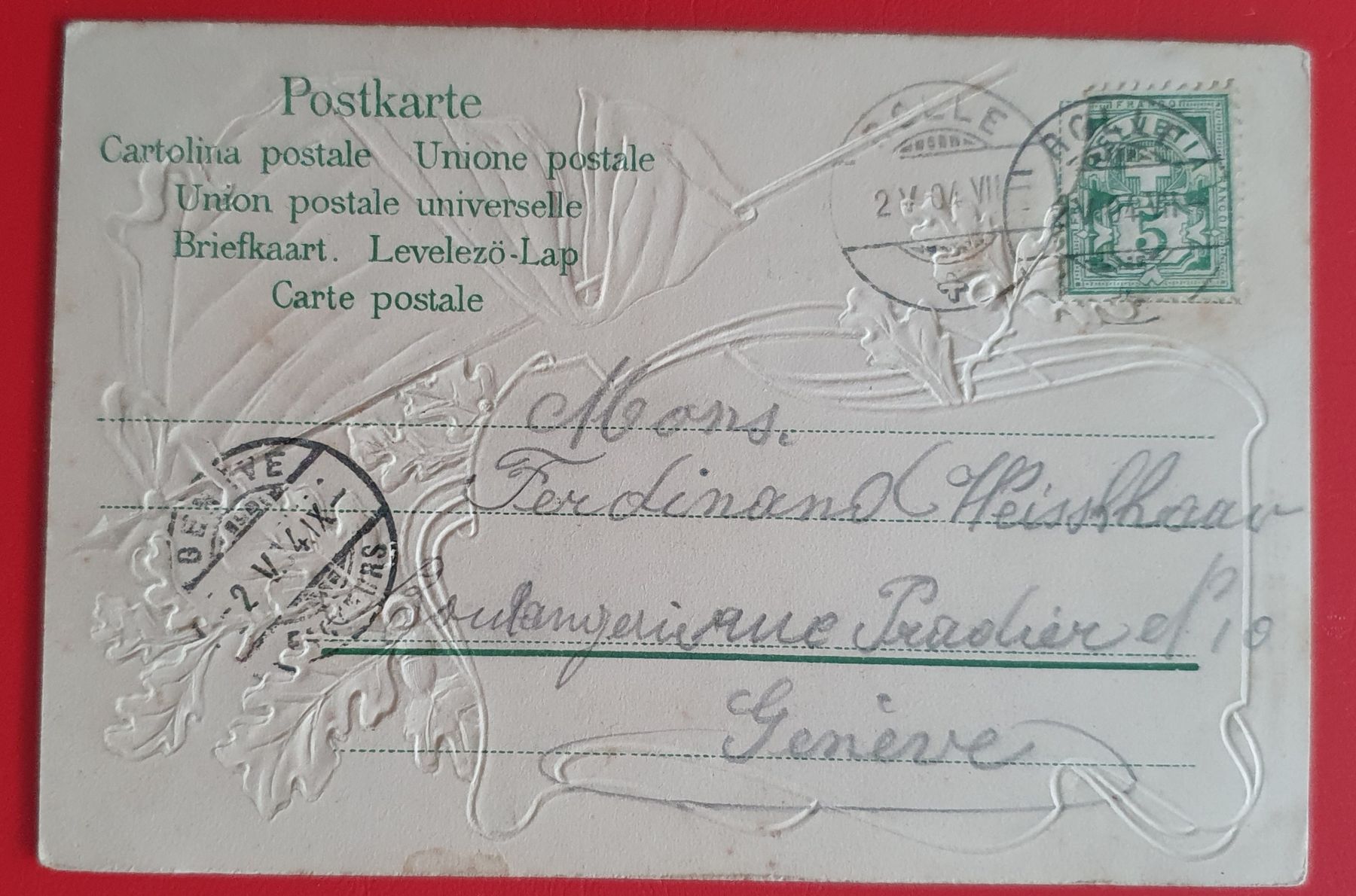 Ansichtskarten: Prägekarte 1904 - Rolle – Gebraucht aus Kreuzlingen von Rschweiz1 1