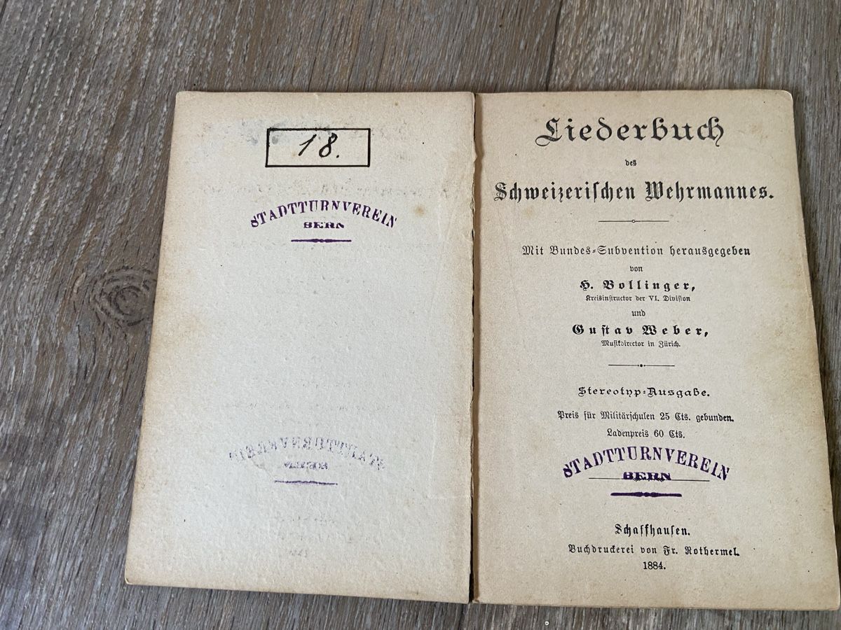 Libri: Liederbuch Schweizer Wehrmann 1884 gebrauchter Zustand – Usato da Galmiz venduto da Queenstone 1