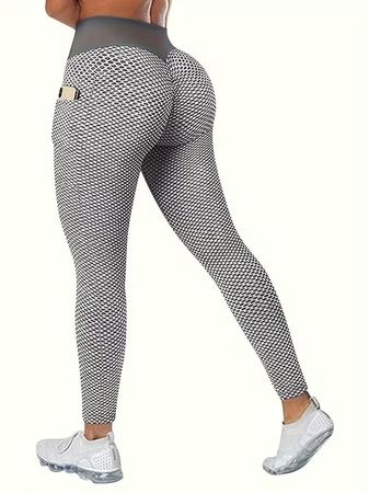 2 Leggings mit Tasche Textur Muster grau Grösse 4 XL (52)