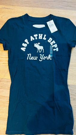 Abercrombie & Fitch Damen T-Shirt Gr. XS Navy Blau Neu
