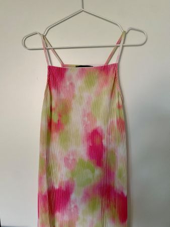 Grün/rosa Midi-Kleid in Grösse 34