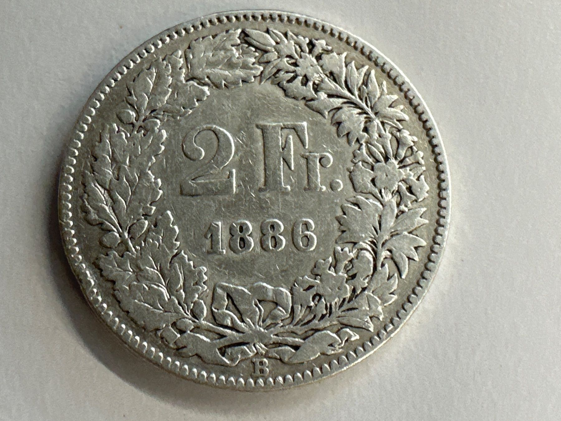 Tutti le monete: 2 Fr. Silber Schweiz 1886 ss – Usato da Herisau venduto da herau