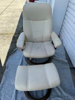 Gemütlicher Leder Relaxsessel mit Fussteil