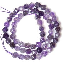 1 Strang echte facettierte Amethyst Free Form Perlen