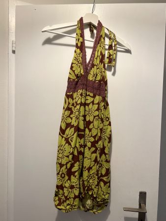 Vintage Tropical Halter Kleid Halterdress