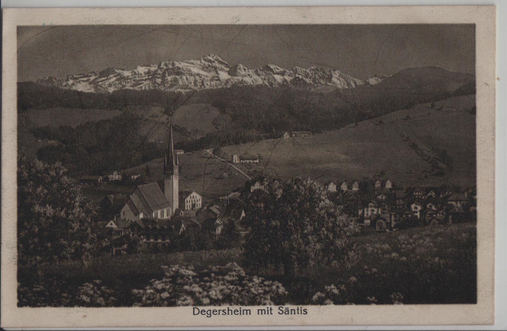 Ansichtskarten: Degersheim mit Säntis – Antik aus Ettingen von Kartenplanet