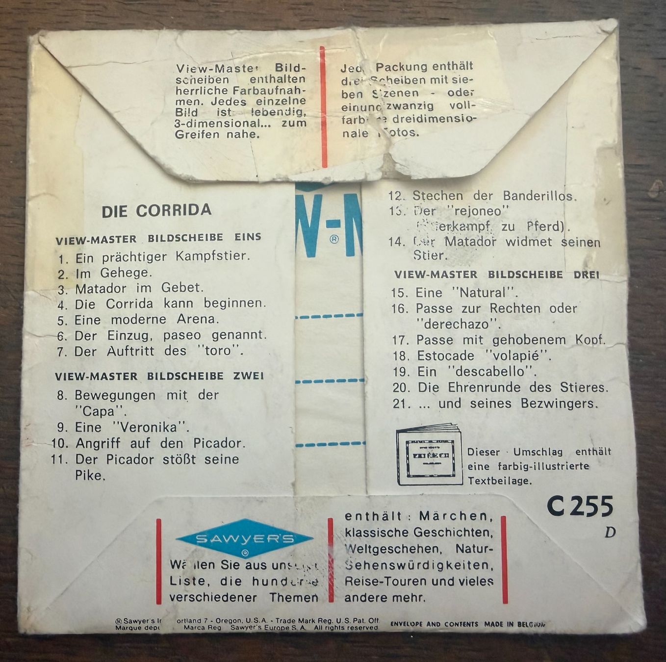 View-master Giocattoli: View-Master 3D: Nr. C 255 Die Corrida -Spanischer Stierkampf – Usato da Tegerfelden venduto da siebenmacky 1