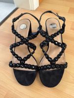 Sandalen schwarz mit Schmucksteinen Grösse 39 guter Zustand