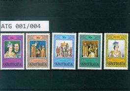 ANTIGUA 5 BRIEFMARKEN ROYALS