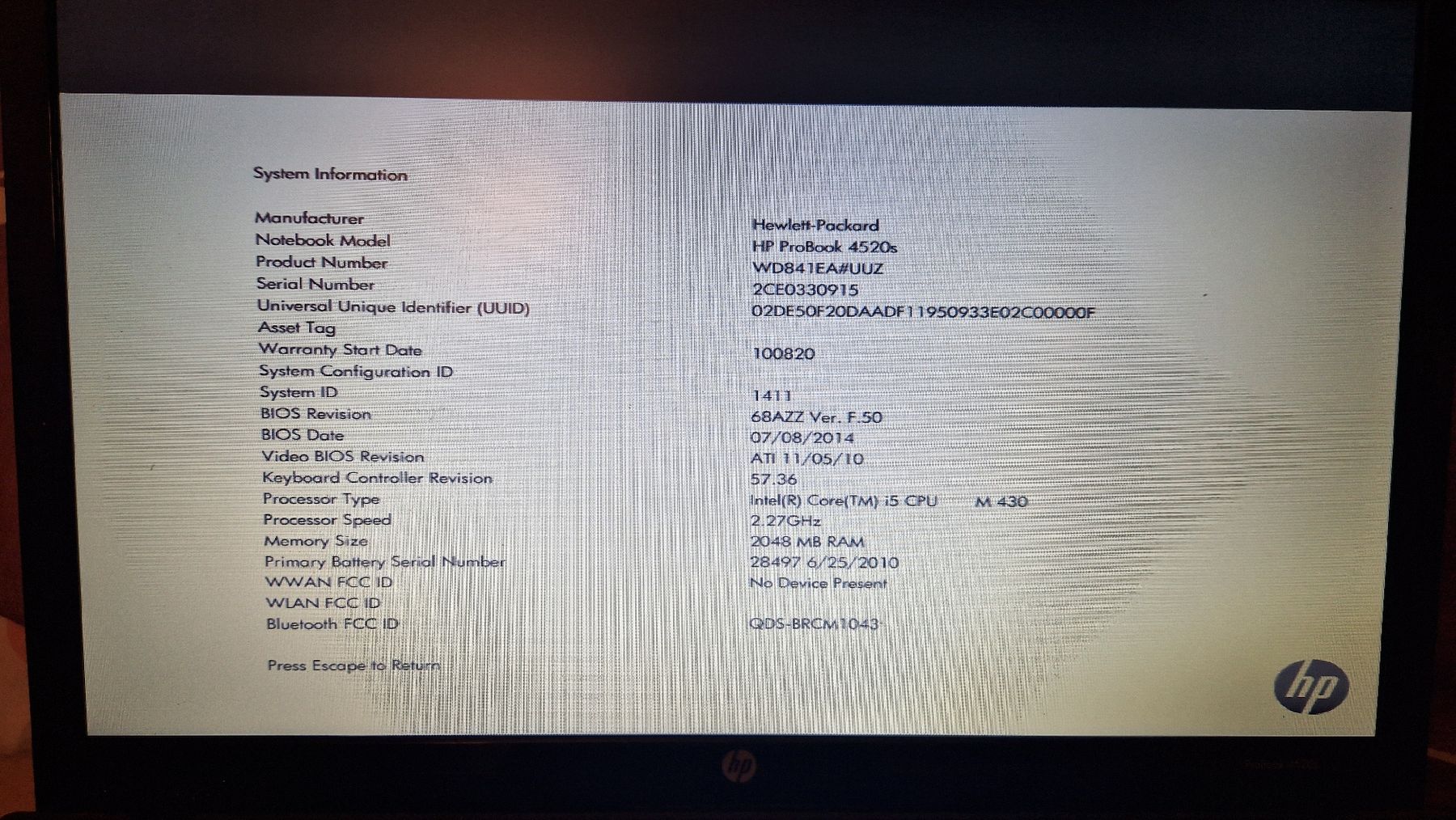 Hewlett Packard Portables: HP ProBook 4520s Laptop – D'occasion à Nidau par auktionspinguin 2