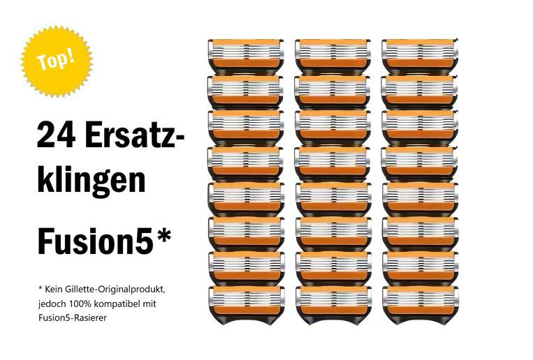24x Rasier-Klingen, kompatibel f. Gillette Fusion5, Proglide (Neu und ...