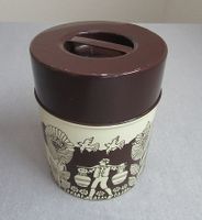 runde Blechdose mit Alpmotiv - 70er / 80er Jahre