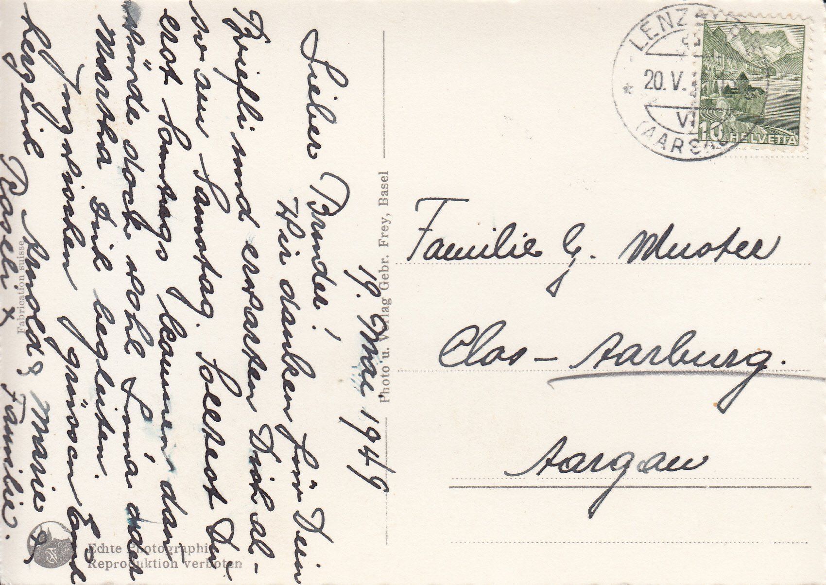 Cartoline postali: Basel 1949 – Usato da Bürglen TG venduto da StampGraf 1