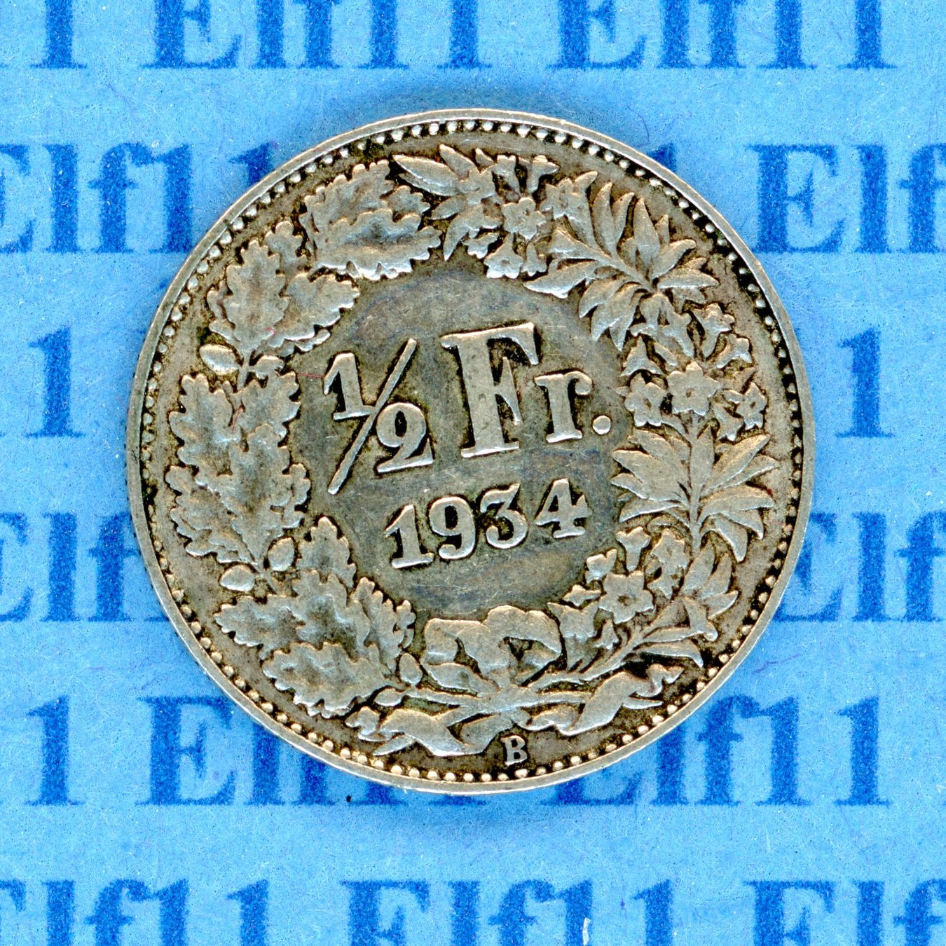 Tutti le monete: CHF___0.50 1934 -vz 50 Rappen – Usato da Widnau venduto da Elf11