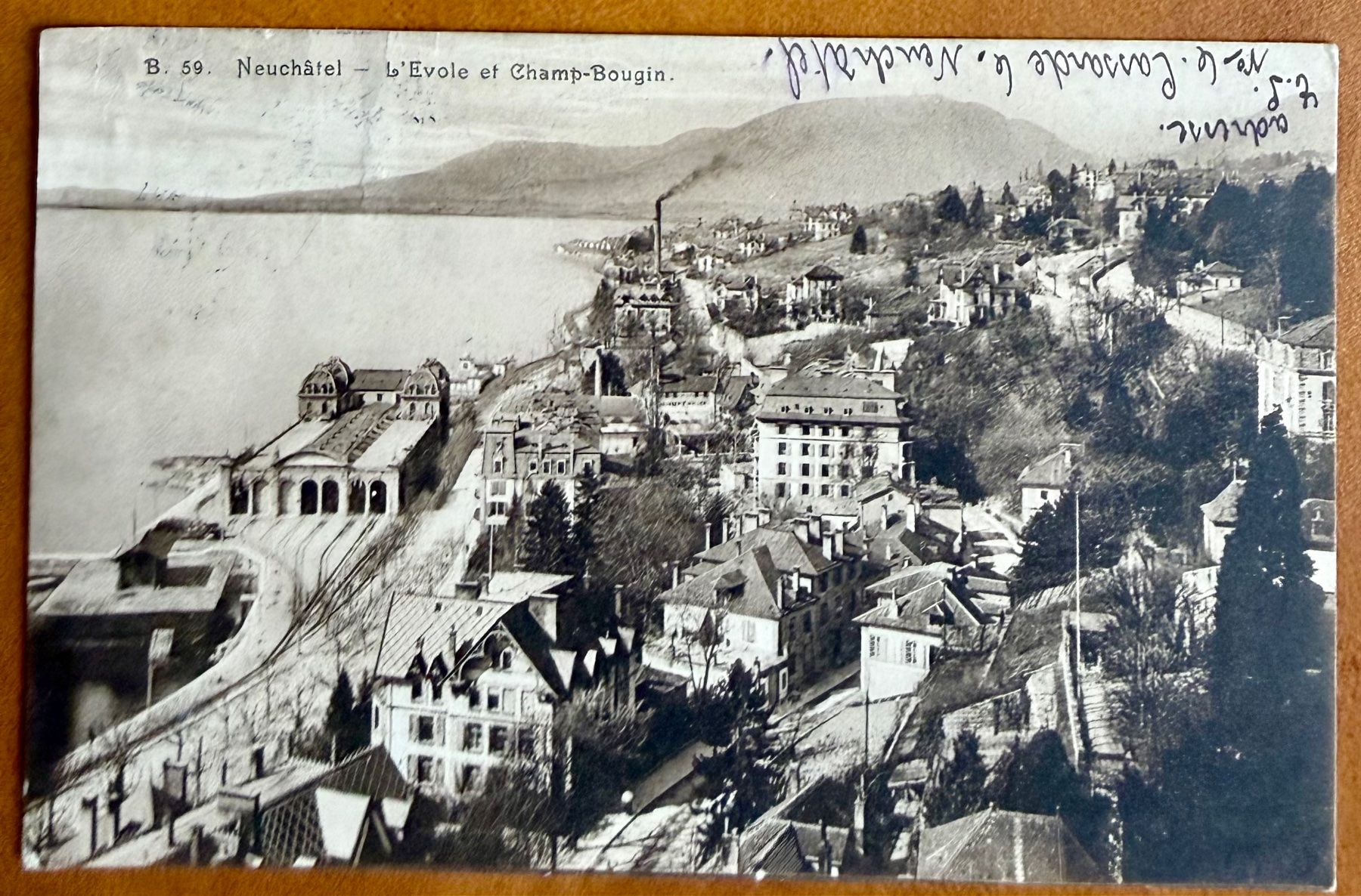 Cartoline postali: Neuchâtel - L'Evole & Champ - Bougin 1914 – Usato da Lutry venduto da Ediego