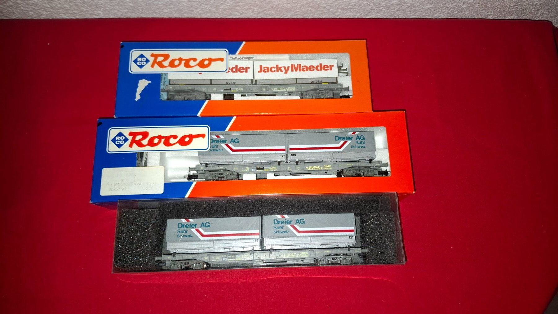 Roco Modelleisenbahnen: Roco : 3 Hupac wagen , DC – Gebraucht aus Märwil von Siebenzipfel 1
