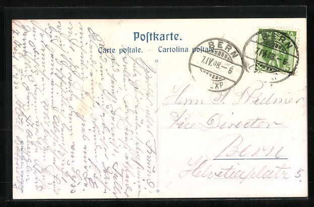 Cartoline postali: Bern, ein Ehepaar schaut auf die Stadt h – Usato da Berlin venduto da bartko-reher 1