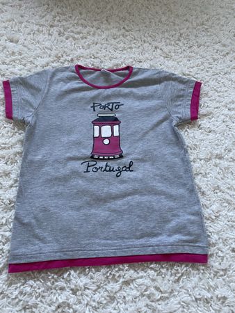 T-shirt A Laboral motif Porto gris rose taille 10 ans