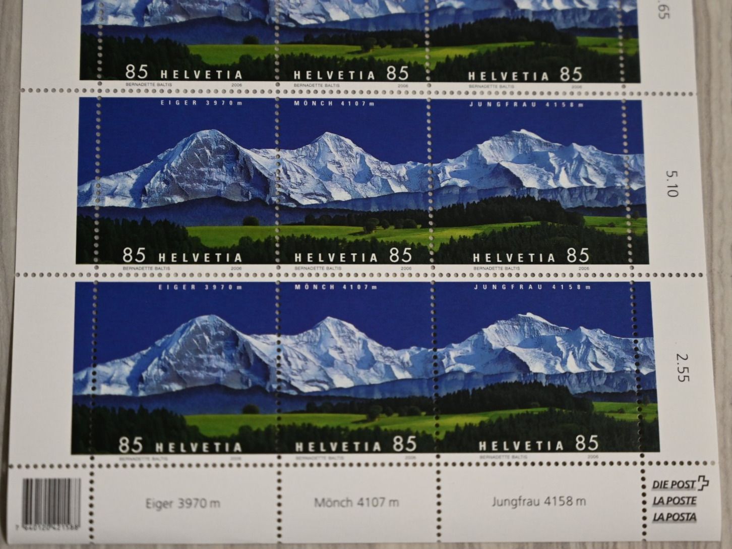 Tutti i francobolli: Briefmarkenblock Eiger / Mönch / Jungfrau – Usato da Mellingen venduto da EiMic 1
