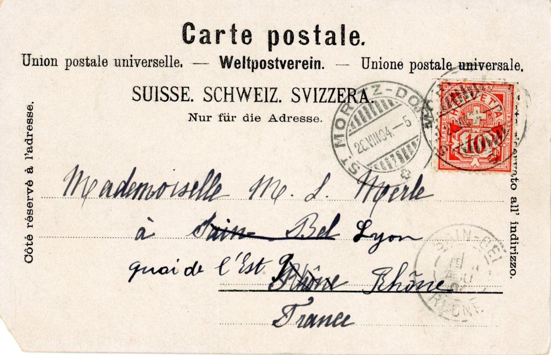 Cartoline postali: St. Moritz   GR       um 1904 – Usato da Brig venduto da Valcards54 1