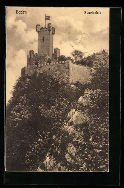 Cartoline postali: AK Baden, Schloss Schartenfels, 1908 – Usato da Berlin venduto da bartko-reher
