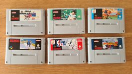 Vintage Sammlung 6 Super Nintendo Spiele SNES