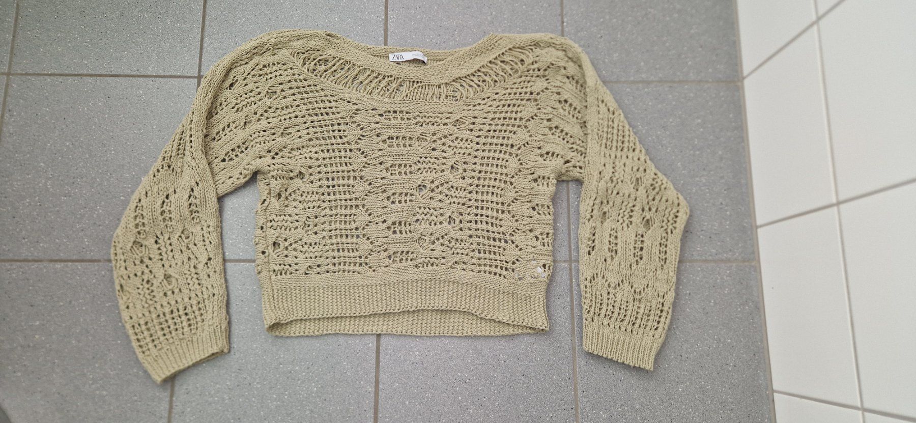Zara Maglioni & Felpe: Zara Strickpullover mit Lochmuster olivgrün - Gr. M – Nuovo (secondo la descrizione) da Kollbrunn venduto da Bobibau 4