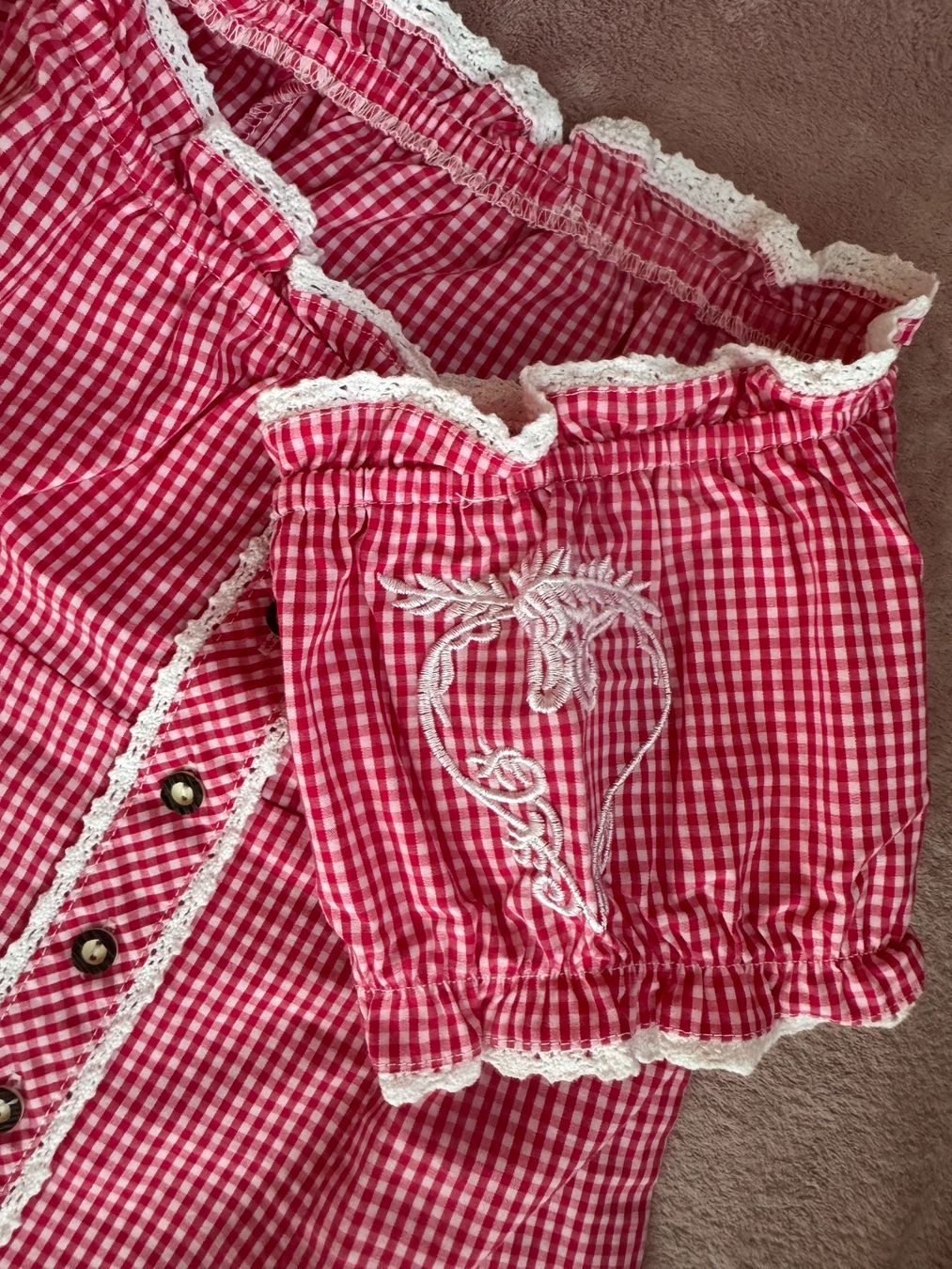 Camicette: Trachten Bluse weiss / rot kariert Gr.36/38 – Nuovo (secondo la descrizione) da Zäziwil venduto da blackpearl 5