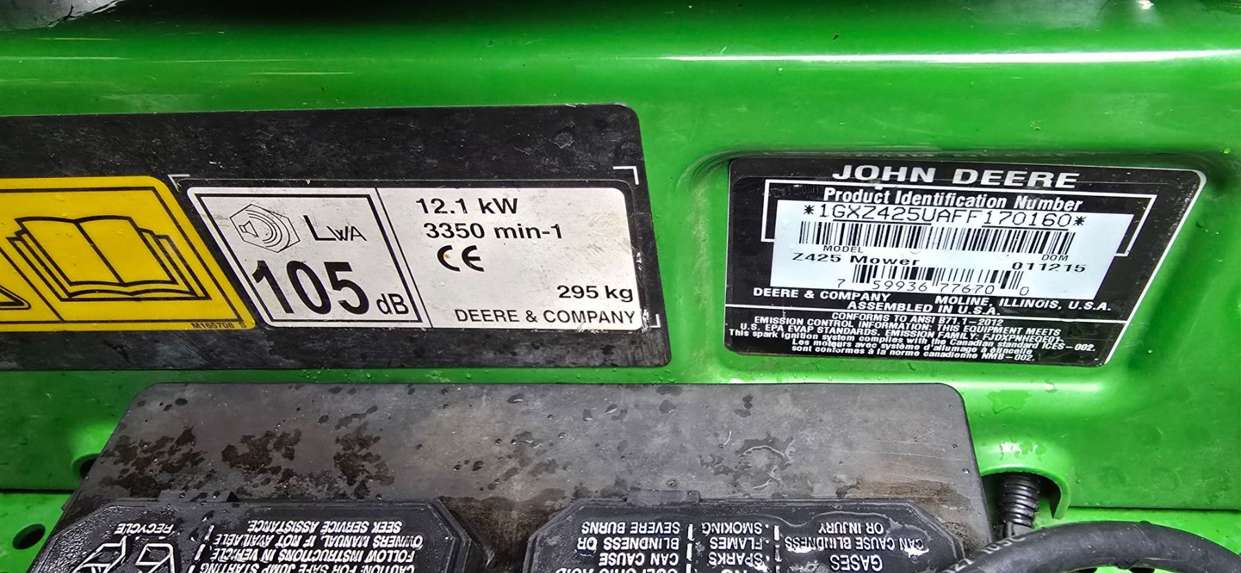 John Deere Rasenmäher: John Deere Rasentraktor Z425 – Gebraucht aus Rain von Fafan069 8