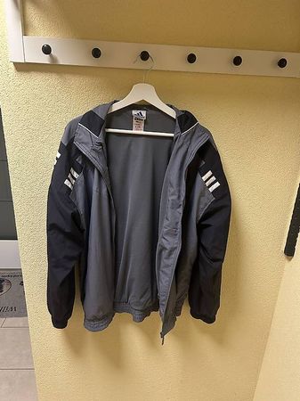 Original Adidas Vintage Trainingsjacke/ Grau/Schwarz