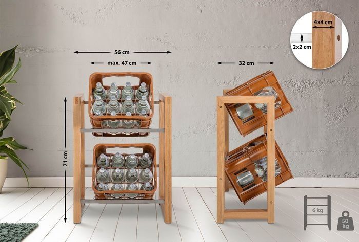 Regale: 2er Getränkekistenständer Robin, eiche, NEU OVP – Neu und originalverpackt aus Bottighofen von swisshandel24 1