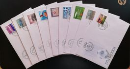 Schweiz FDC mit Einzelmarken schönes Los (9 Stk.), 2004