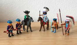 Playmobil Figuren und Pferde Wilder Westen Soldaten India...