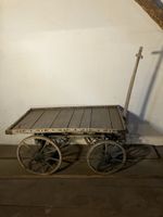 Handwagen Holz mit Eisenrädern antik gebrauchter Zustand