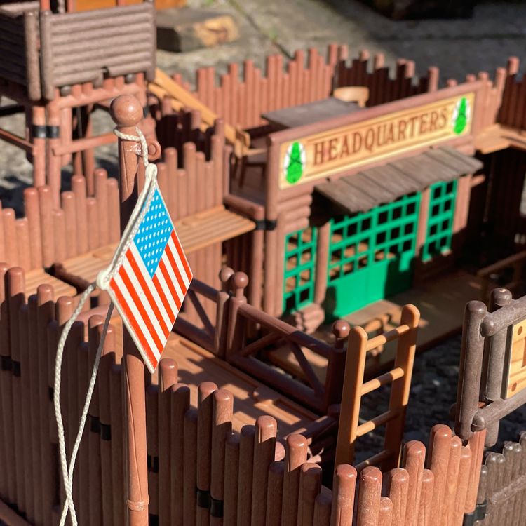 Lot Playmobil Vintage Thème Western - Fort, Soldats Nordistes, Panneau Randall 3419, Chevaux - Occasion Bon état