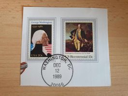 Lot de deux timbres USA Washington