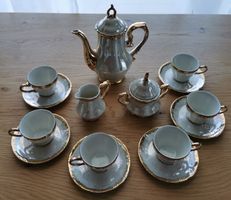 Porzellan Kaffeeservice Yamayo Grace China, Japan, Perlmutt