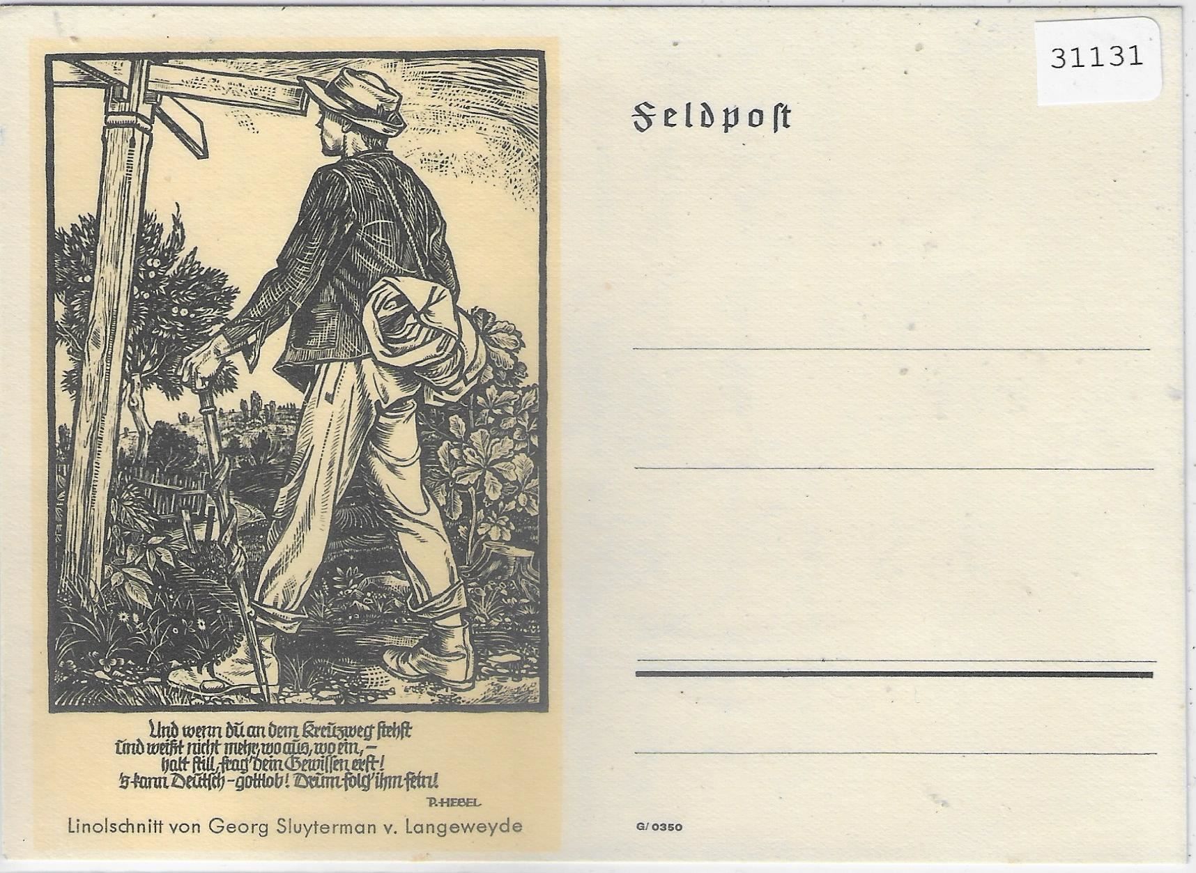 Cartoline postali: Der Kreuzweg - Linolschnitt von Georg – Usato da Ettingen venduto da Kartenplanet