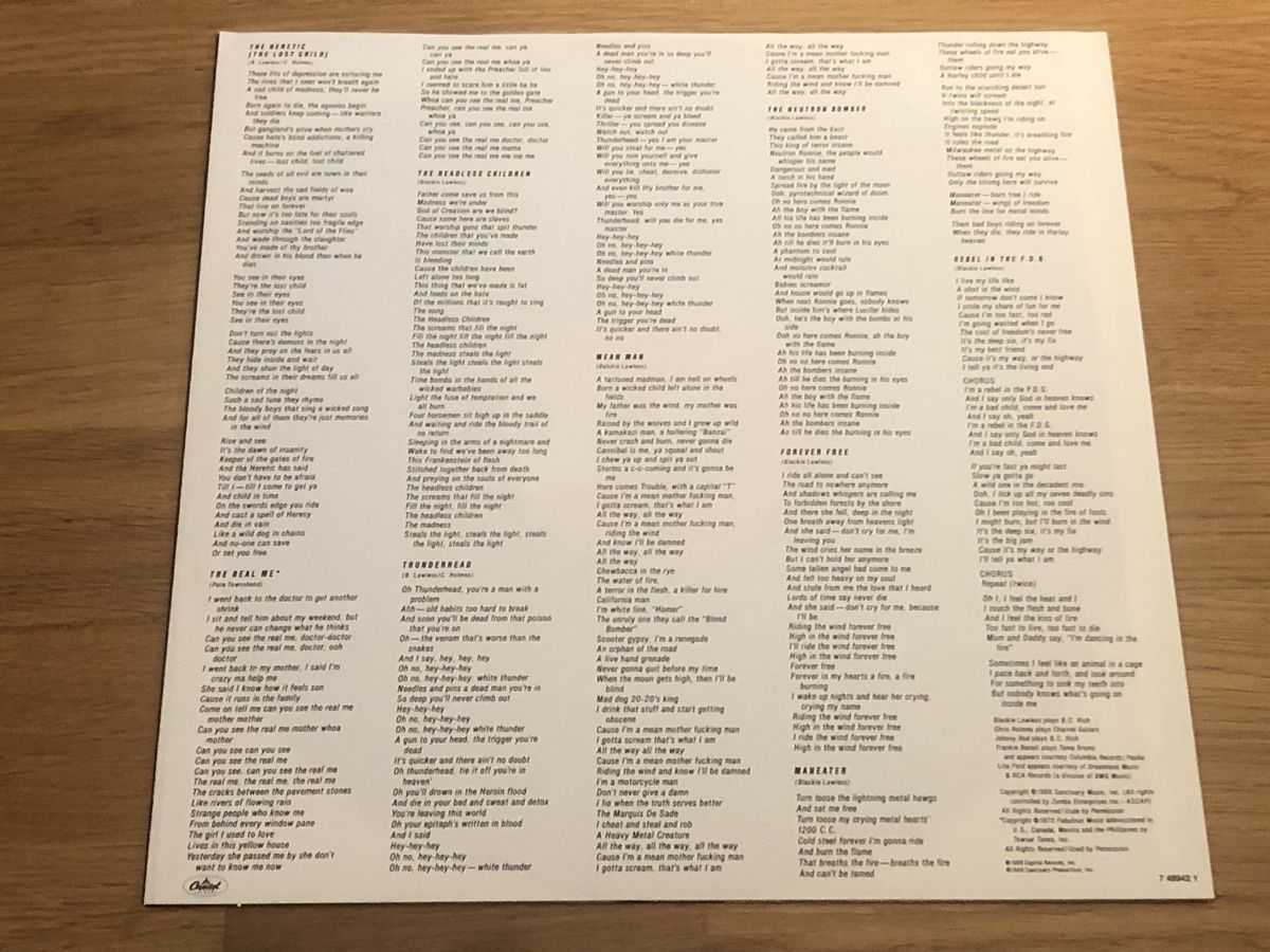 Dischi in vinile: WASP. 1989. The Headless Children – Usato da Faulensee venduto da Mizuno06 3