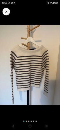 Maje Pullover gestreift Groesse 1/S mit Schleife
