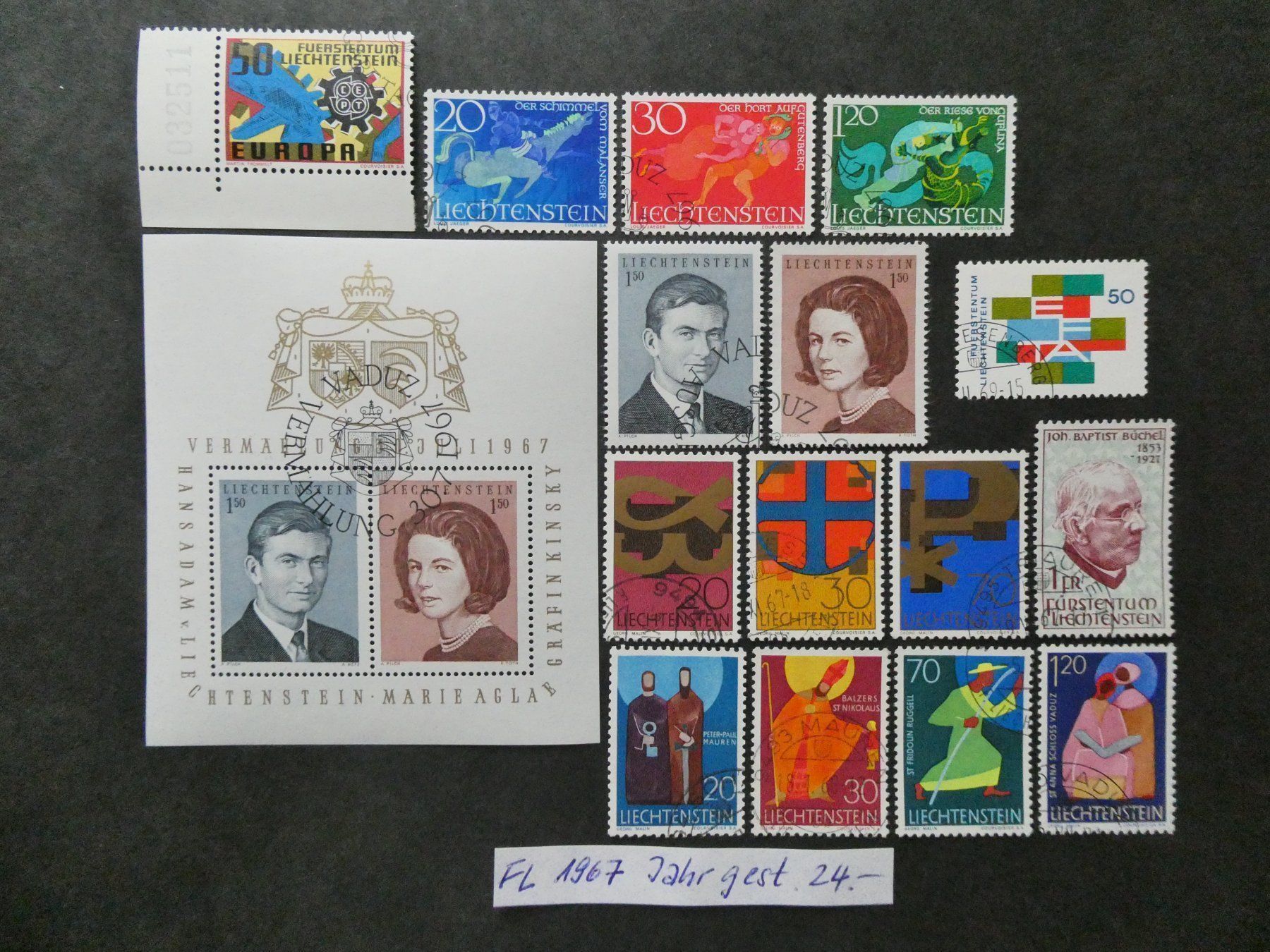 Tutti i francobolli: FL 1967 Jahr gestempelt – Usato da Lausen venduto da Herbamare01