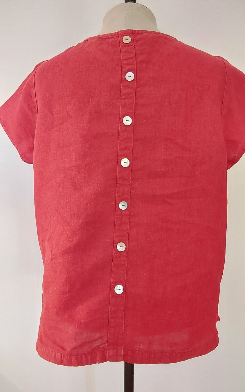 Deerberg Camicette: Bluse Tunika Leinen rot Deerberg M – Nuovo (secondo la descrizione) da Köniz venduto da scopello12 2