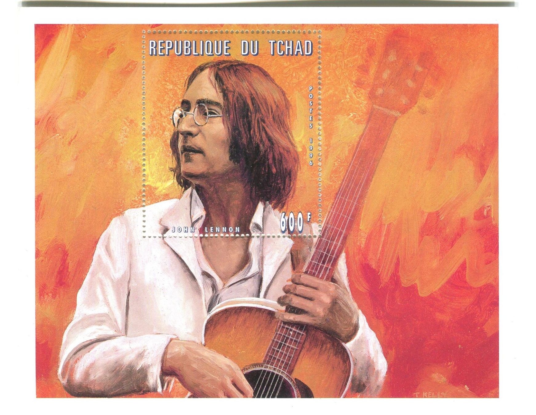 Tutti i francobolli: Block "The Beatles. John Lennon". Tschad. – Nuovo e nell'imballaggio originale da Basel venduto da Butsch5