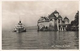 Veytaux (VD) – Schloss Chillon am Genfersee Dampfschiff