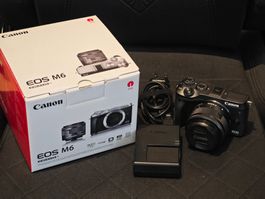 Canon EOS M6 15-45mm Kit mit EOS EF Adapter - neuwertig