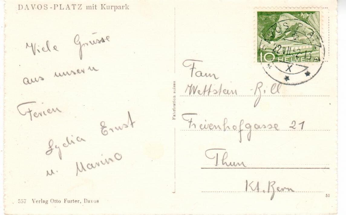 Cartes postales: Davos Platz mit Kurpark – D'occasion à Wolhusen par Curver9 1