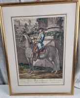 Radierung Reiter auf Pferd
