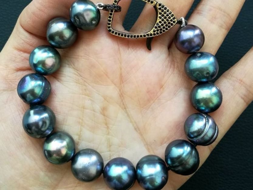 Bracciali & Braccialetti: Schwarz Lua Perlen Armband Echt 1.2 cm Swarovski El. Perle – Nuovo (secondo la descrizione) da Prilly venduto da ilyria73 3